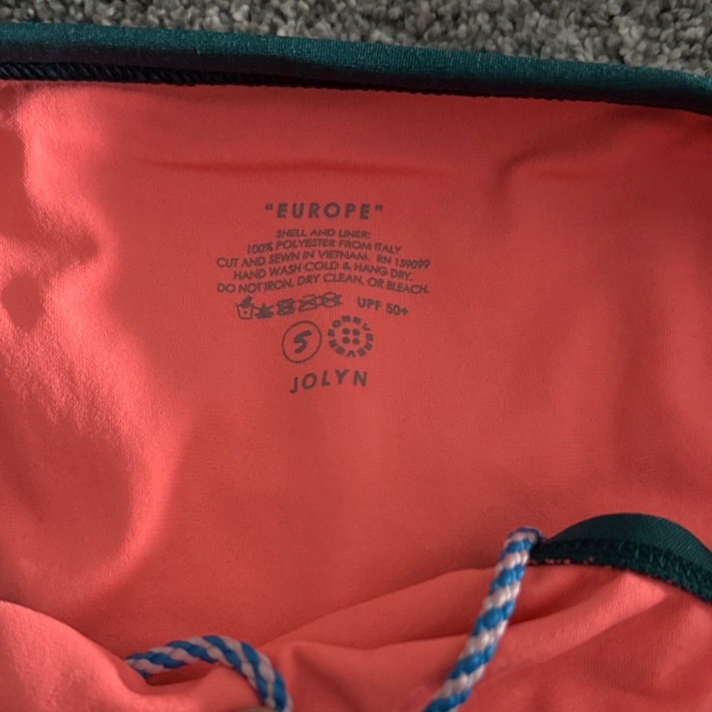 Jolyn Teal Swim Bikini with Coral Lining - Picture 2 of 6